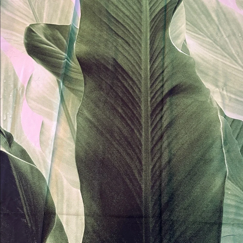 Green Leaf Print Shower Curtain